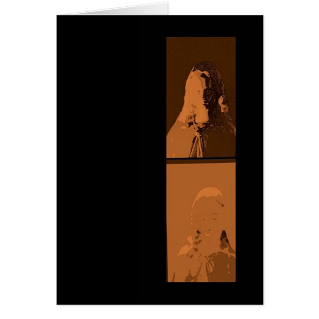 Cartão estátuas no preto (Frente)