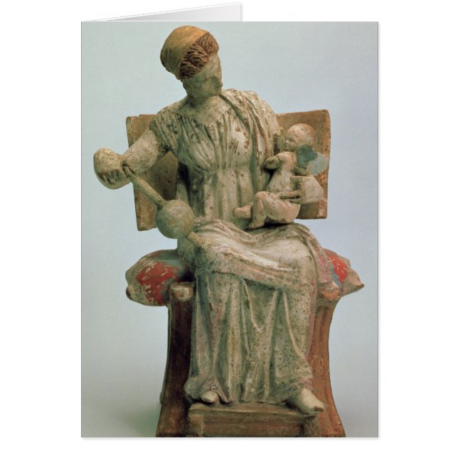 Cartão Estatueta do Afrodite que joga com Eros (Frente)