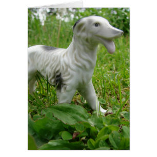 Cartão Estatueta do Collie do vintage