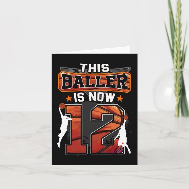 Cartão Este Baller Agora Tem 12 Aniversário de 12 Basquet (Frente)
