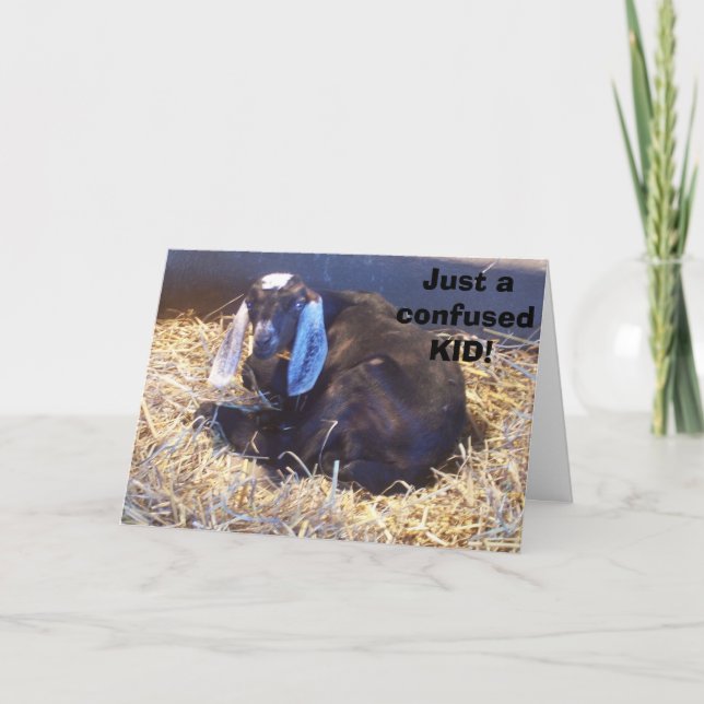 CARTÃO ESTE CABRITO É UM GAROTO CONFUSO - ALÉM DA COLINA (Frente)