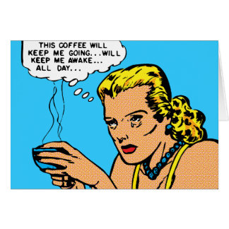 Cartão Este café manter-me-á acordado