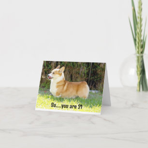 CARTÃO ESTE CORGIE SABE POR QUE VOCÊ ESTÁ FELIZ AOS 21