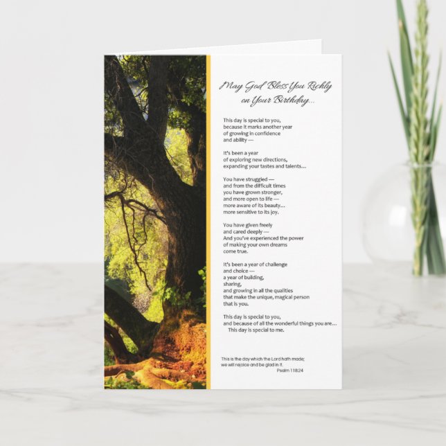 Cartão Este dia é especial para você... Aniversário (Frente)