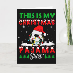 Cartão Este É Meu Chapéu de Natal de Futebol de Pijama de
