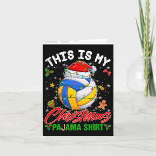 Cartão Este É Meu Natal Pajama Voleibol Santa Hat X