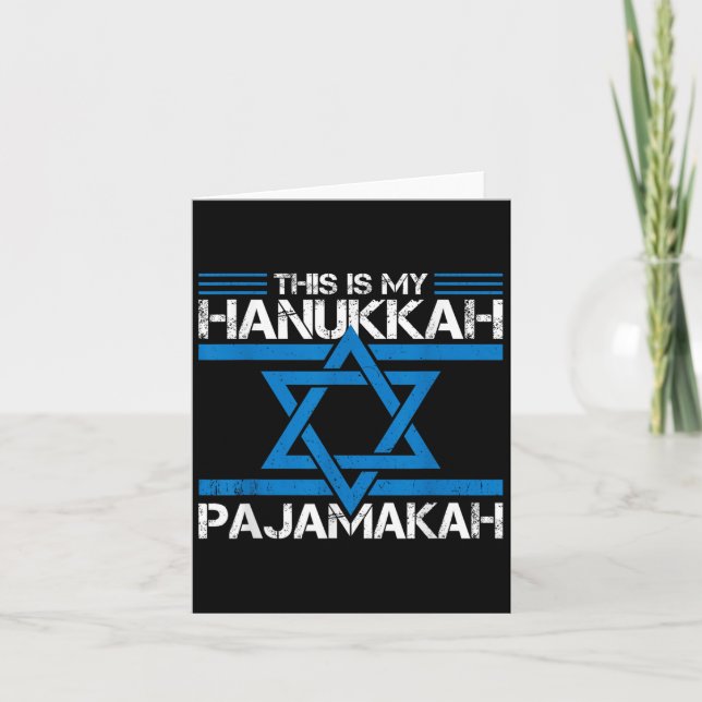 Cartão Este É Meu Presente Engraçado Hanukkah Pajamakah P (Frente)
