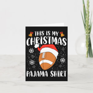 Cartão Este É O Meu Esporte De Futebol Do Pajama De Natal