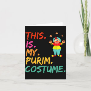 Cartão Este é o meu figurino de Purim Palhaço engraçado