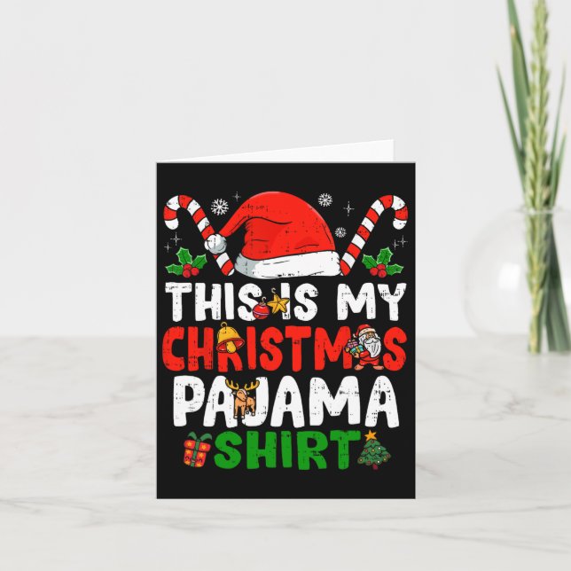 Cartão Este É O Meu Natal De Natal De Pajama (Frente)