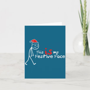 Cartão Este É o Meu Rosto Festivo Engraçado Natal Introve