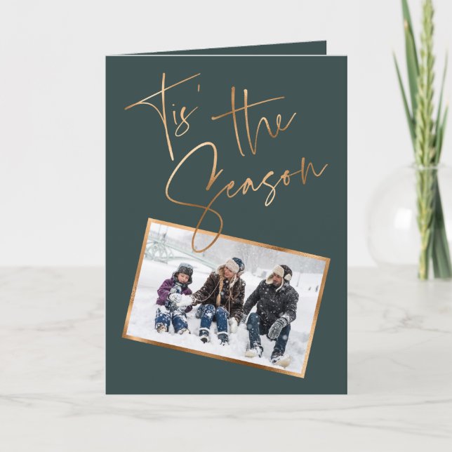 Cartão Este é o Natal Mínimo Verde da Cotação da Estação (Frente)