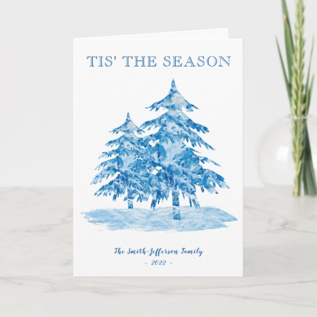 Cartão Este é o Natal Painterly Feriado da Árvore (Frente)