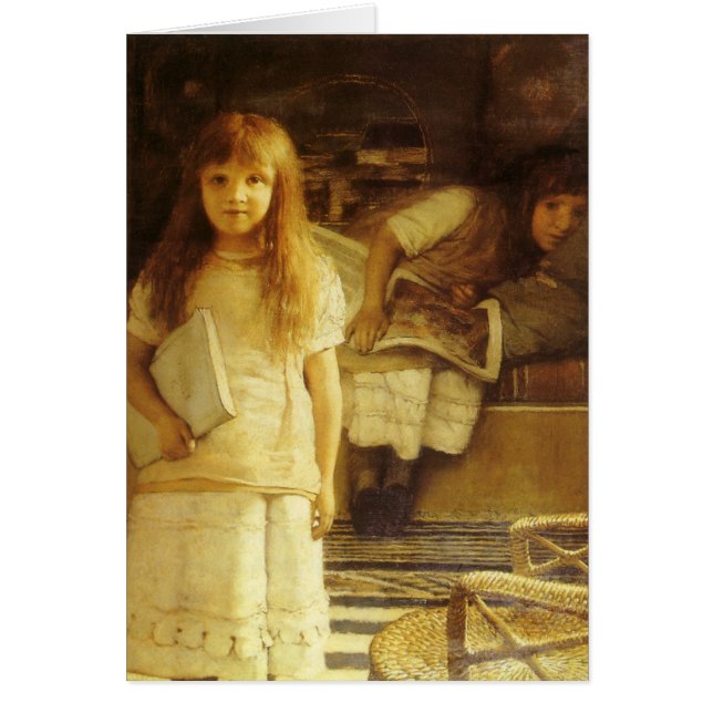 Cartão Este é o nosso canto por Sir Lawrence Alma Tadema (Frente)