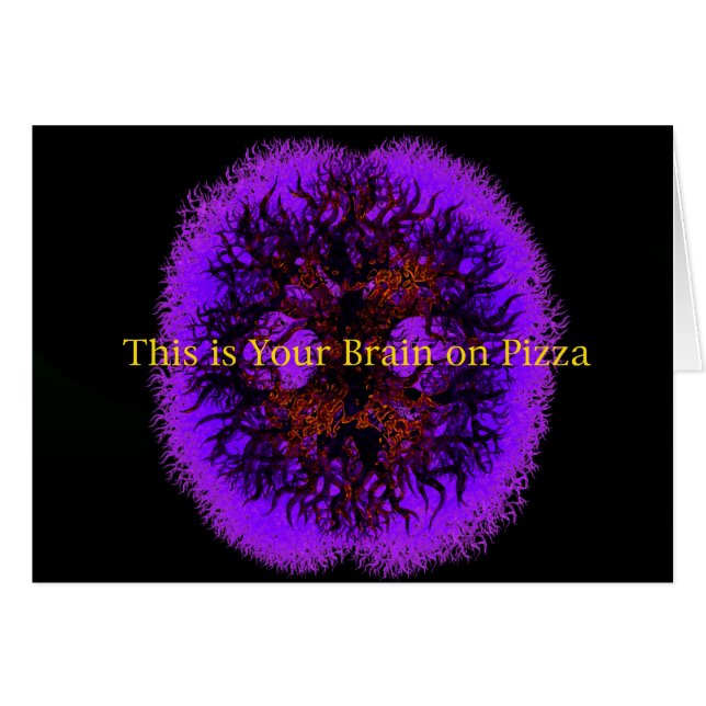 Cartão Este é seu cérebro na pizza (Frente Horizontal)