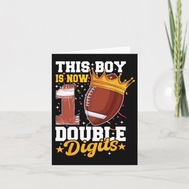 Cartão Este Menino Agora 10 Dígitos Duplos Futebol 10 Ano (Frente)