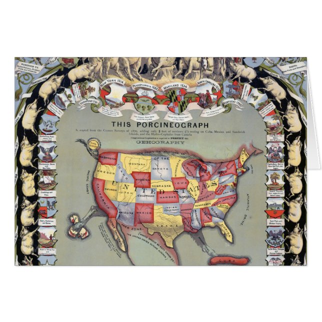 Cartão ESTE PORCINEOGRAPH, c1876 (Frente Horizontal)