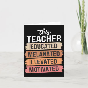 Cartão Este Professor Educou Melanizados Elevados Motivad
