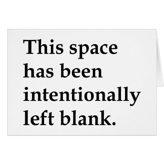 Cartão Este vazio do espaço (Frente Horizontal)