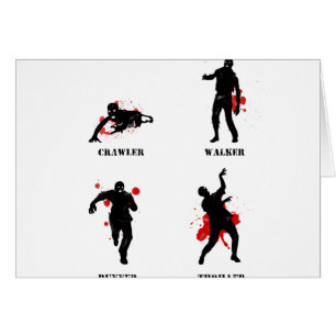 Cartão esteira rolante do caminhante do zombi