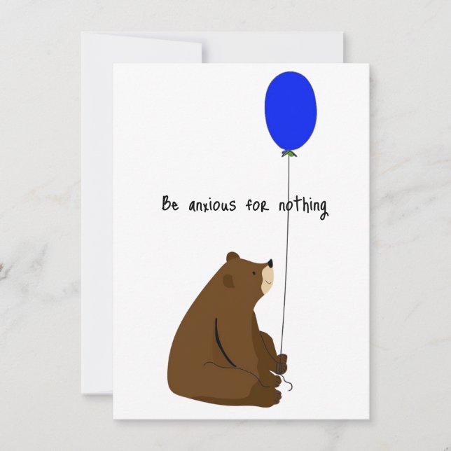 Cartão Esteja ansioso por nada (Frente)