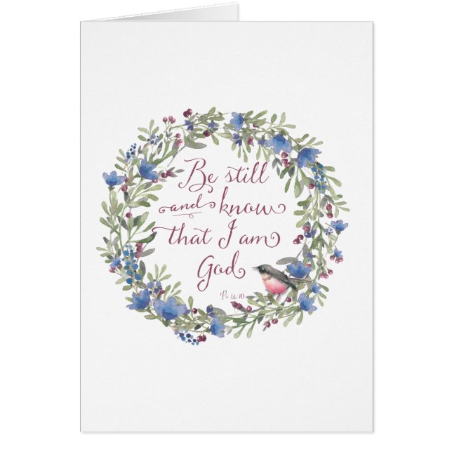 Cartão Esteja quieto e saiba - Salmo 46:10 (Frente)
