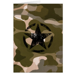 Cartão Estêncil estrelado na camuflagem