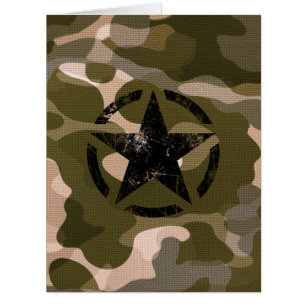 Cartão Estêncil estrelado na camuflagem