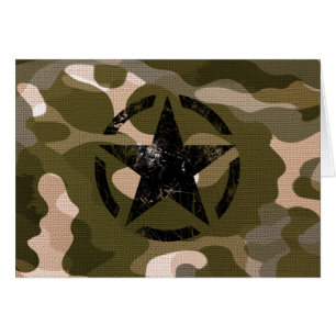 Cartão Estêncil estrelado na camuflagem