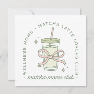 Cartão Estética bem-estar amante de latte de matcha mãe
