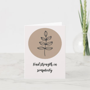Cartão Estilo Boho Elegante Desenho de Linha Floral Citaç