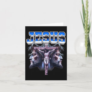 Cartão Estilo Bootleg Jesus Cross Christian dos anos 90