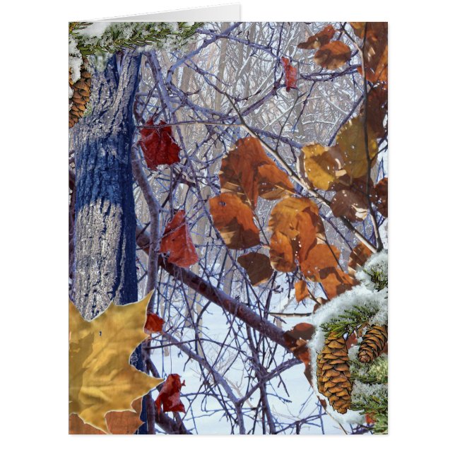 Cartão Estilo da Camuflagem de Inverno da Primeira Neve (Frente)