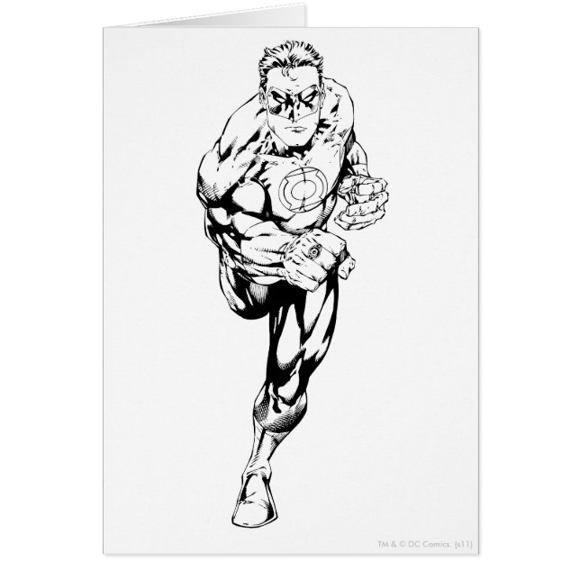 Cartão Estilo de banda desenhada - Em execução, Preto e B (Frente)