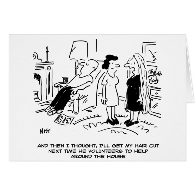 Cartão Estilo de Cabelo Longo Devido à Ausência de Estimu (Frente Horizontal)