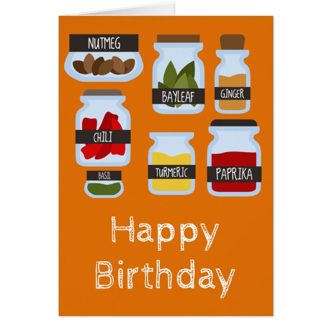 Cartão Estilo de cozinhar de jarros de especiarias colori (Frente)