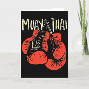 Cartão Estilo de luta de boxe tailandesa feroz para kickb
