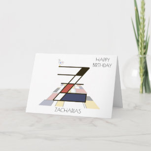 Cartão Estilo de Neoplasticismo Monograma. Letra Z