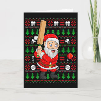 Cartão Estilo de Suéter Feio de Natal Papai Noel Jogando 