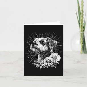 Cartão Estilo de Tatuagem Retroativa Borda Terrie Cão