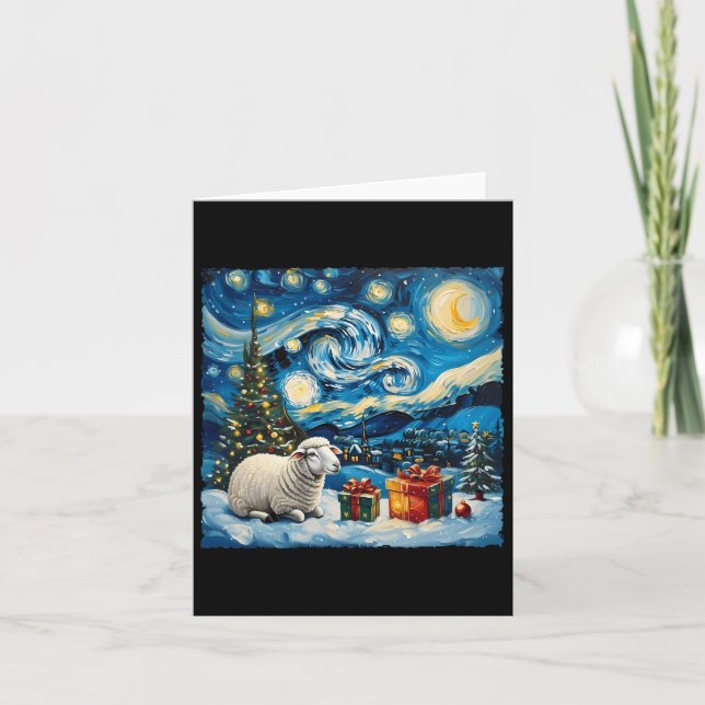 Cartão Estilo de Van Gogh Starry Night Winter (Frente)