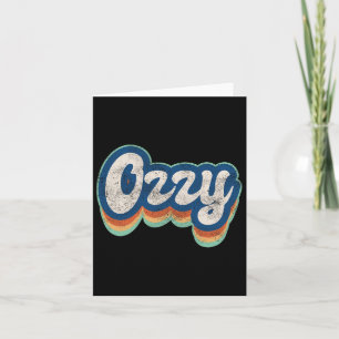 Cartão Estilo de Vintagem do Rapaz de Nome Ozzy 70s 80s P
