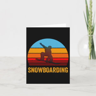 Cartão Estilo de Vintagem Retroativa Snowboard