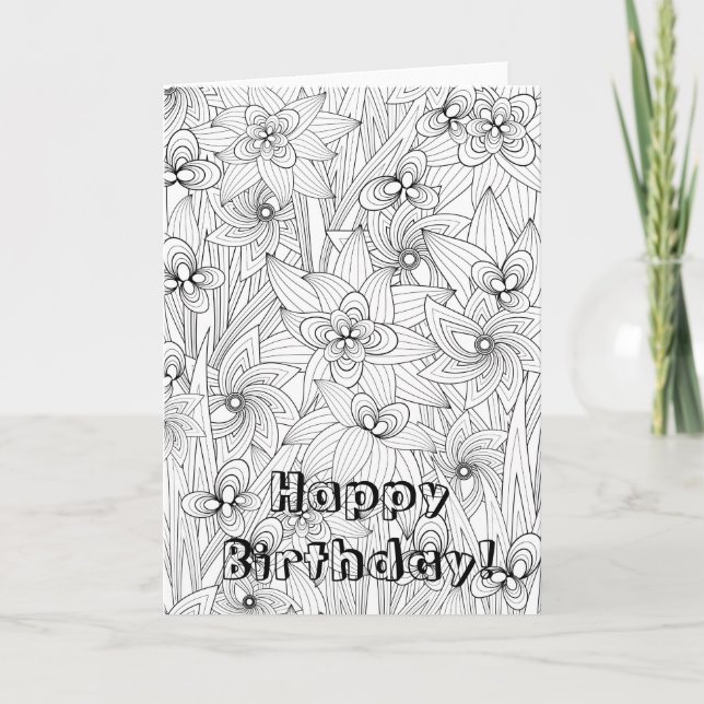 Cartão Estilo do livro de coloração (Frente)