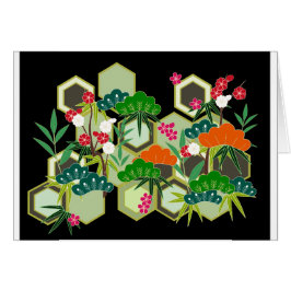 Cartão Estilo Japonês do Dia do ano novo