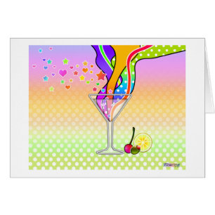 CARTÃO ESTILO MARTINI DO POP ART DOS ANOS SESSENTA
