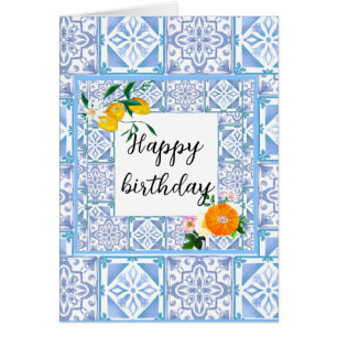 Cartão estilo mediterrânico,limão,estilo Amalfi,