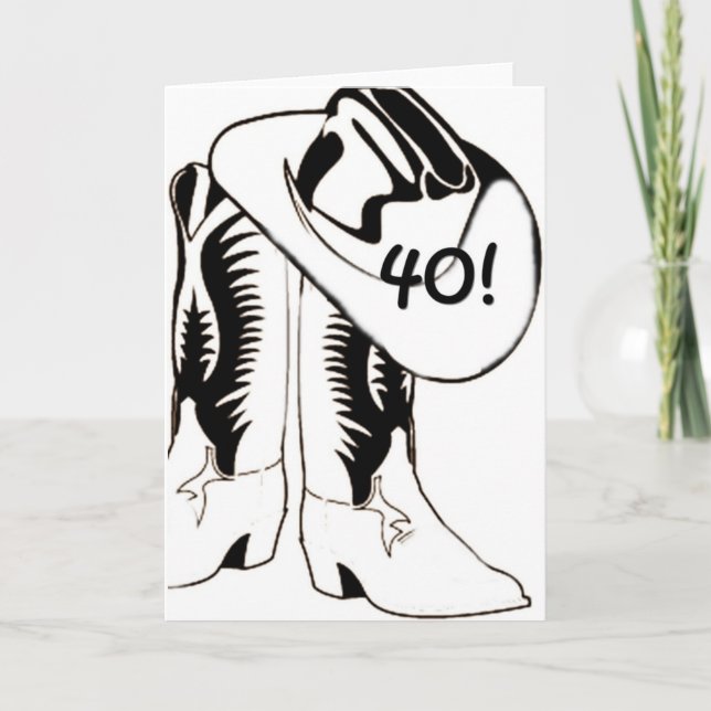 CARTÃO ESTILO OCIDENTAL DO PAÍS DE ANIVERSÁRIO "40º" (Frente)