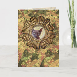 Cartão Estilo Vintage Art Deco Devon Rex Cat