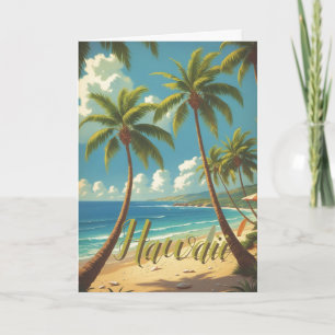 Cartão Estilo Vintage de Viagem Havaiano Aloha Do Havaí